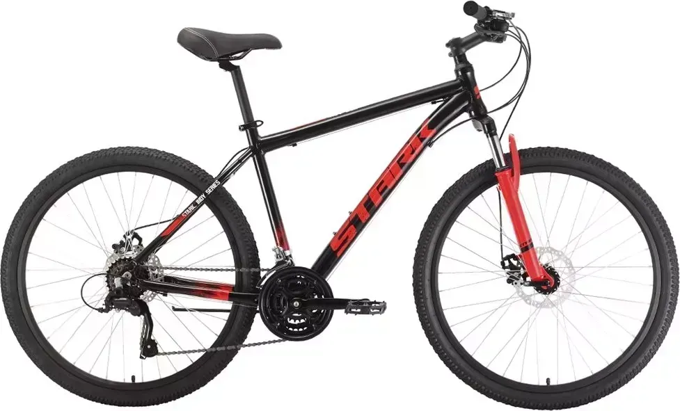 Велосипед STARK Indy 26.1 D Microshift черный/красный 16" HQ-0005052