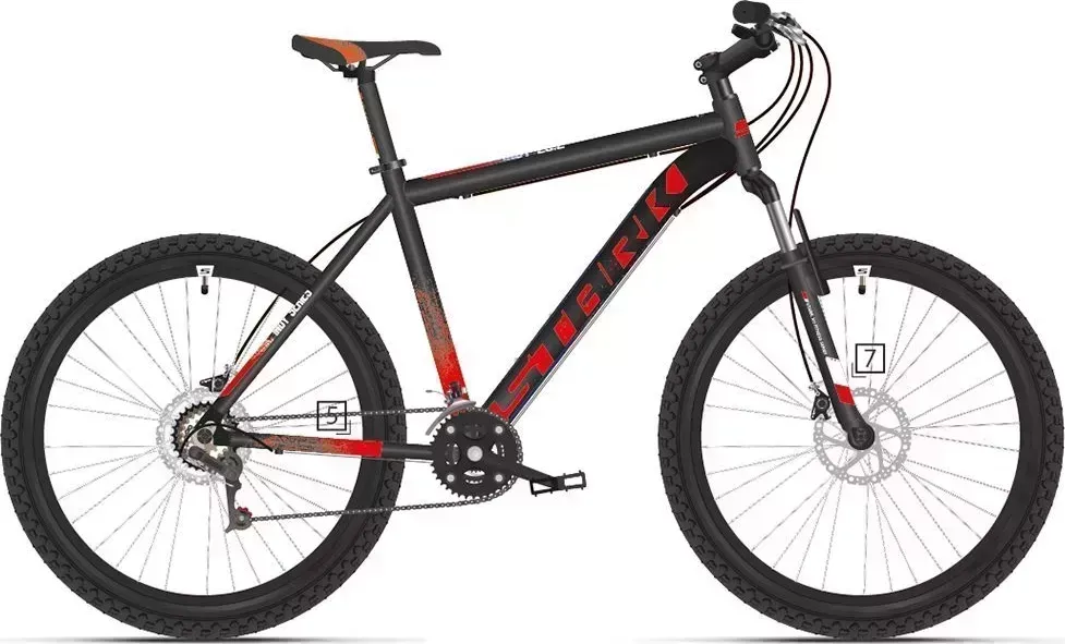 Велосипед STARK Indy 27.1 D черный/красный 16" HD00000659