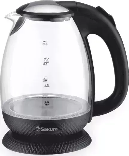 Чайник электрический SAKURA SA-2721BK (1.7) стекл. подсв.