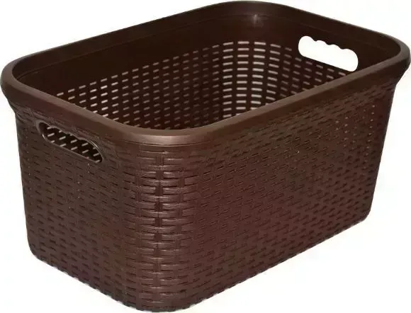 Корзина VIOLET "Ротанг" 32л прямоугольная (коричневый) 263201
