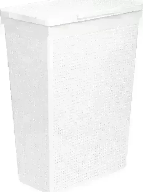 Корзина VIOLET "Лофт" узкая с крышкой 50л (белый) 5650006