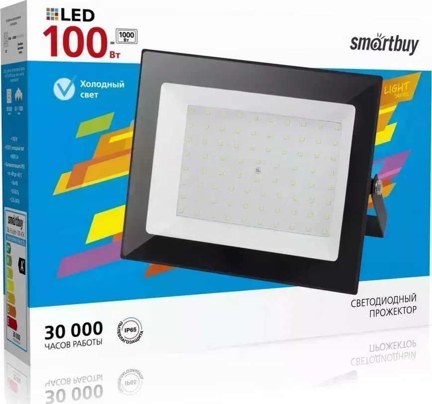 Прожектор SMARTBUY (SBL-FLLight-100-65K) 100W ? черный прожектор прожектор ?