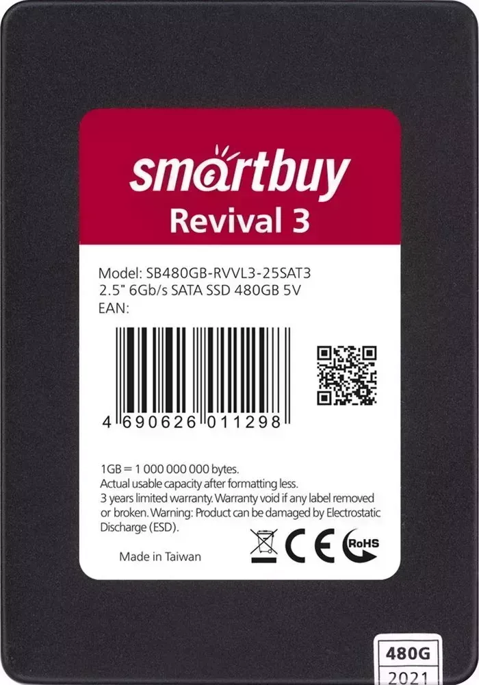 Накопитель SSD SMARTBUY (SB480GB-RVVL3-25SAT3) 2,5" revival 3 480gb tlc sata3