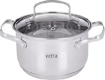 Кастрюля VETTA Берн 16х10см. 1,9л. со стекл. крышкой, индукция 822-099