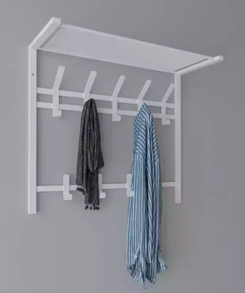 Вешалка ЗМИ с полкой 2-х ярусная "Торонто 22", hanger with shelf ВСПТ22 Белый