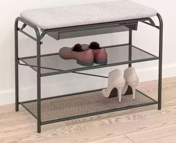 Подставка для обуви ЗМИ "Гранада 23В" с сиденьем и ящиком (GRANADA 23В shoe bench) ПДОГ23В Ч с и ПДОГ Ч