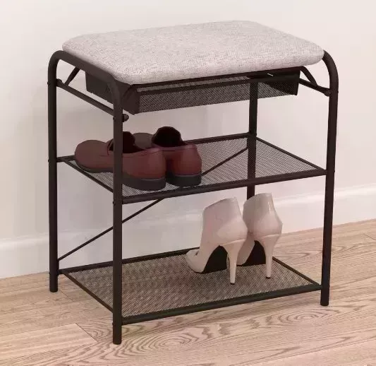 Подставка для обуви ЗМИ "Гранада 13В" с сиденьем и ящиком (GRANADA 13В shoe bench) ПДОГ13В Ч с и ПДОГ Ч