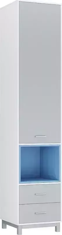 Шкаф POLINI односекционный kids Mirum 2310, белый-серый (2кор)