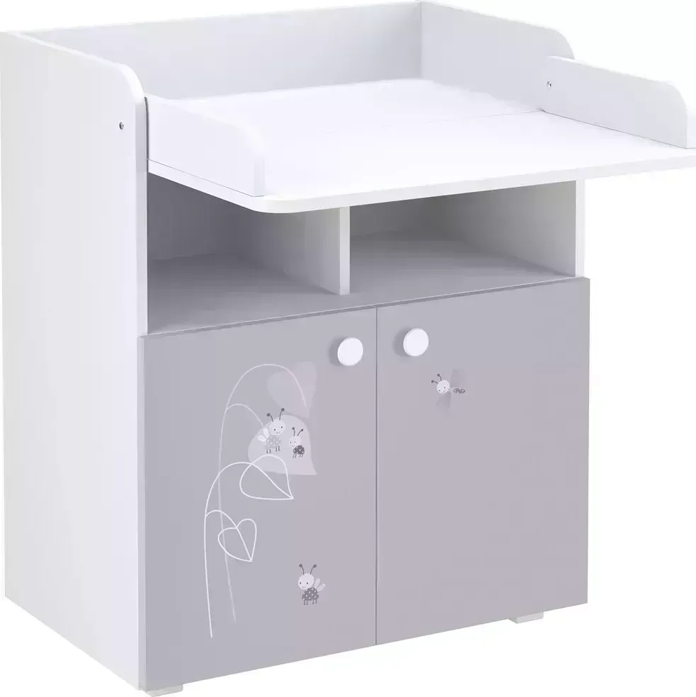 Комод POLINI kids French 1270, Amis, белый-серый (2кор)