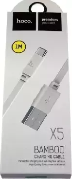 Кабель HOCO X5 USB - TYPE-C 2.4A 1М силикон белый