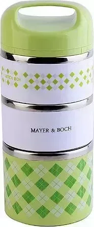 Термос MAYER&BOCH 31133 пищевой,3 секции, зеленый MB (х36)