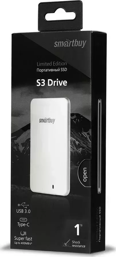 Накопитель SSD SMARTBUY (SB1024GB-S3DW-18SU30) внешний s3 drive 1tb usb 3.0 white