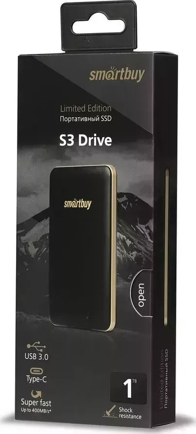 Накопитель SSD SMARTBUY (SB1024GB-S3DB-18SU30) внешний s3 drive 1tb usb 3.0 black