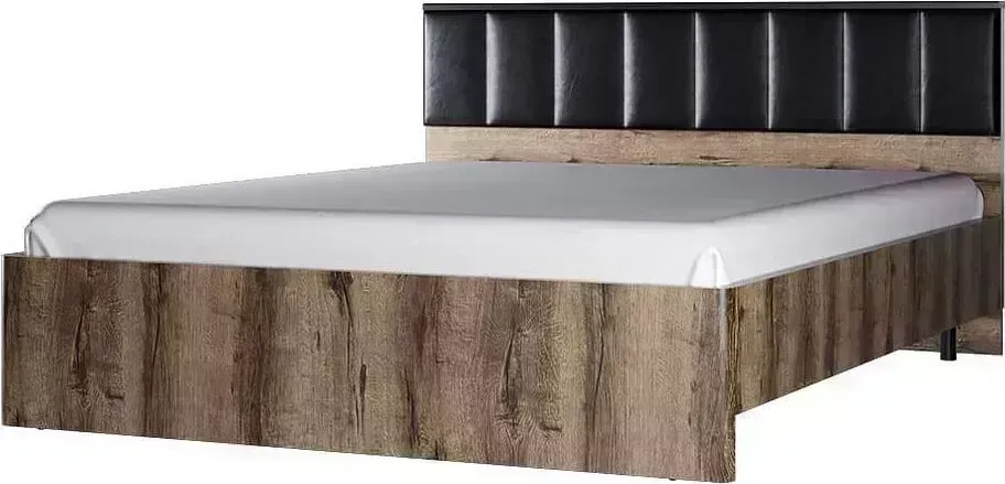 Кровать АНРЭКС JAGGER 160М,цвет Дуб монастырский /Черный (2 уп)