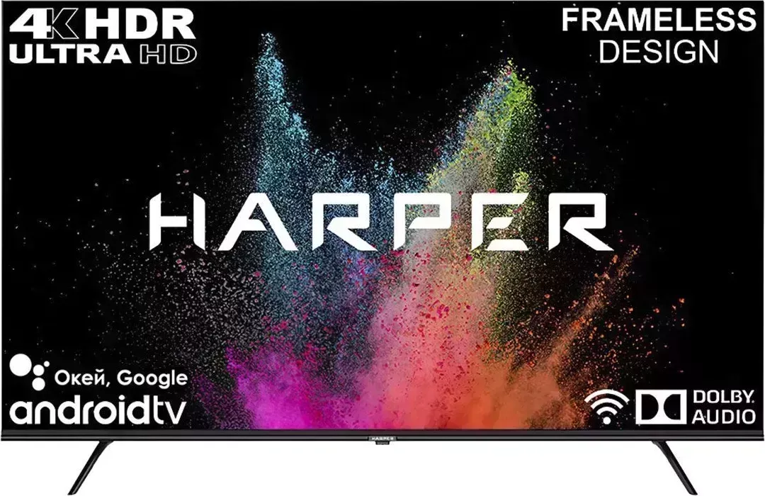 Телевизор HARPER 55U770TS UHD-SMART Google Безрамочный