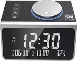 Часы настольные SOUNDMAX SM-1521U(чёрный с серебром)