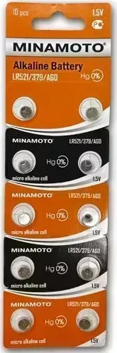 Батарейки MINAMOTO AG0 LR521/10BL