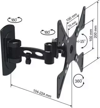 Кронштейн MD 3342 для 15-42&quot; черный 15-42"