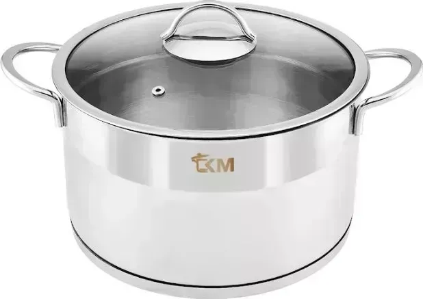 Кастрюля KM METAL CHEF КМ 1235 со стеклянной крышкой 24x14см 5,7 л