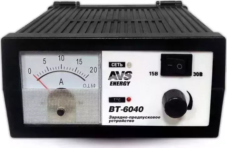 Зарядное устройство AVS BT-6040 для автомобильного аккумулятора (20A) 12/24V