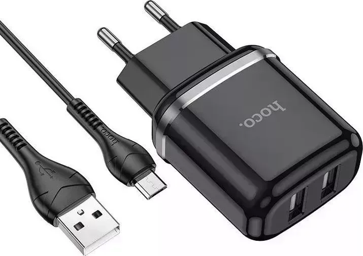 Сетевой адаптер HOCO (6931474731036) N4m Black + кабель MICRO USB