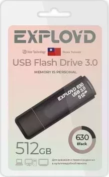 Флеш-накопитель EXPLOYD EX-512GB-630-Black 3.0 USB флэш-накопитель USB