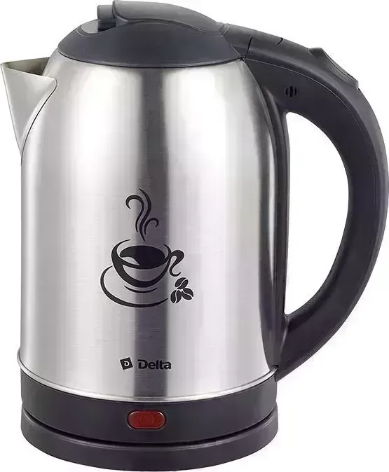 Чайник электрический DELTA DL-1333 нерж.,черный COFFEE TIME 2л