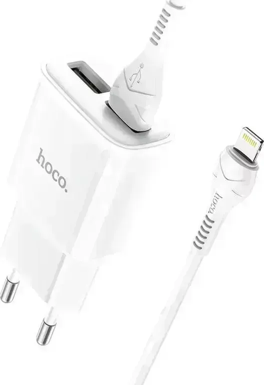 Сетевой адаптер HOCO (6931474749512) C88Ai White + кабель LIGHTNING