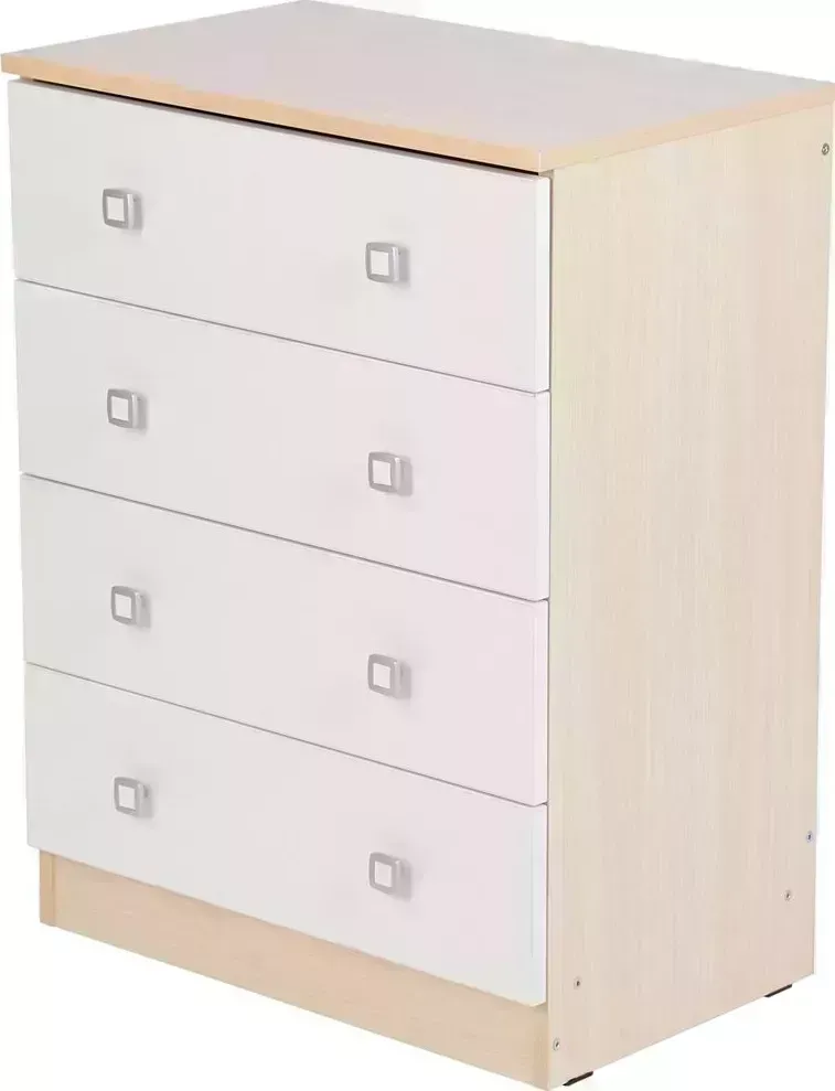 Комод POLINI kids Simple c 4 ящиками, дуб пастельный-белый