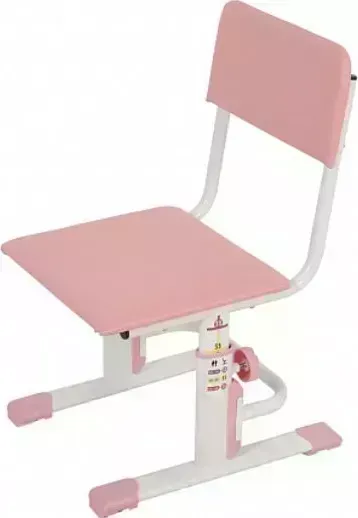 Стул школьный POLINI для школьника регулируемый kids City / kids Smart S, белый-розовый (1кор)