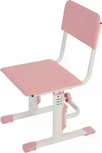 Стул школьный POLINI для школьника регулируемый kids City / kids Smart L, белый-розовый (1кор)