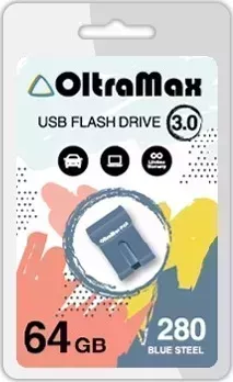 Флеш-накопитель OLTRAMAX OM-64GB-280-Blue Steel 3.0 флэш-накопитель