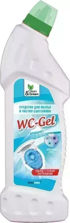 Средство CLEAN&GREEN CG8074 для мытья и чистки сантехники &quot;WC-Gel&quot; (кислотное) 750 мл. Моющее средство WC-Gel