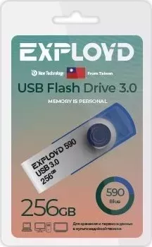 Флеш-накопитель EXPLOYD EX-256GB-590-Blue 3.0 USB флэш-накопитель USB