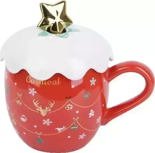 Кружка NOUVELLE HOME с крышкой и ложкой "Happy time" v=450мл. (3 вида) (подарочная упаковка) 9902903 с и (3