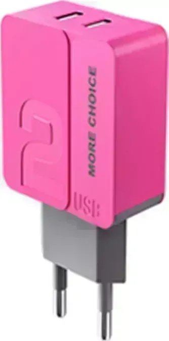 Сетевой адаптер MORE CHOICE (4627151191898) NC46i 2USB 2.4A для Apple 8-pin - 1м Pink