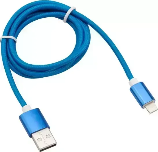 Кабель REXANT (18-7052) USB-Lightning 1 м, синяя нейлоновая оплетка