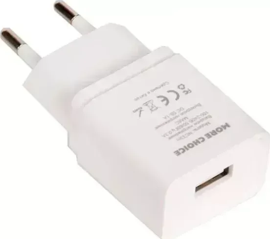 Сетевой адаптер MORE CHOICE (4627151190907) NC33 1USB 1.0A White