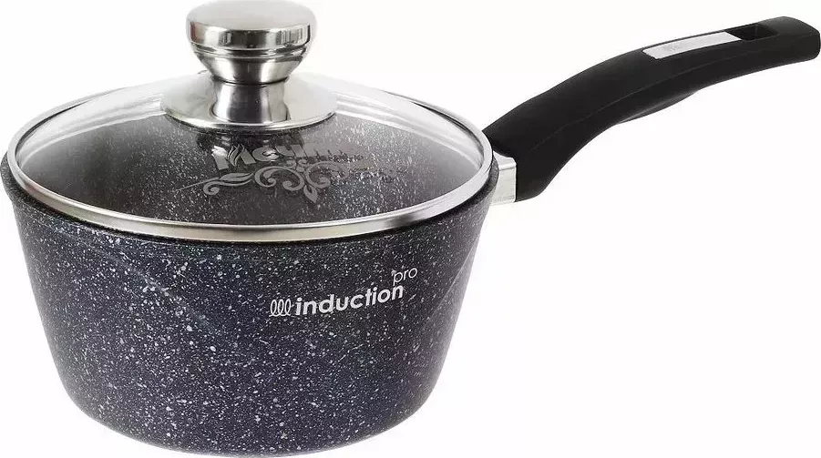 Ковш МЕЧТА 82803И Гранит black Induction Pro 1.7л с несъемн. ручкой и стекл. крышкой