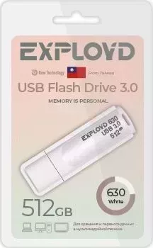 Флеш-накопитель EXPLOYD EX-512GB-630-White 3.0 USB флэш-накопитель USB