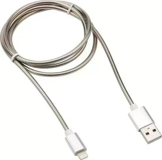 Кабель REXANT (18-7057) USB-Lightning 2 A, 1 м, матовая сталь
