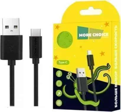 Кабель MORE CHOICE (4627151190785) K13a Дата- USB 2.1A для Type-C - 1м черный