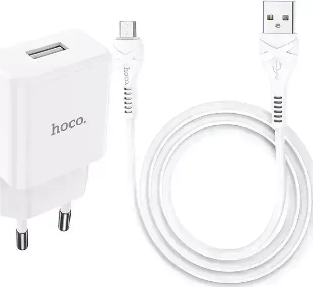 Сетевой адаптер HOCO (6931474742063) N9 1USB 2.1A MICRO USB 1м белый