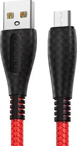 Кабель BOROFONE (6931474721785) BX38 USB-microUSB 2.4A 1M - красный