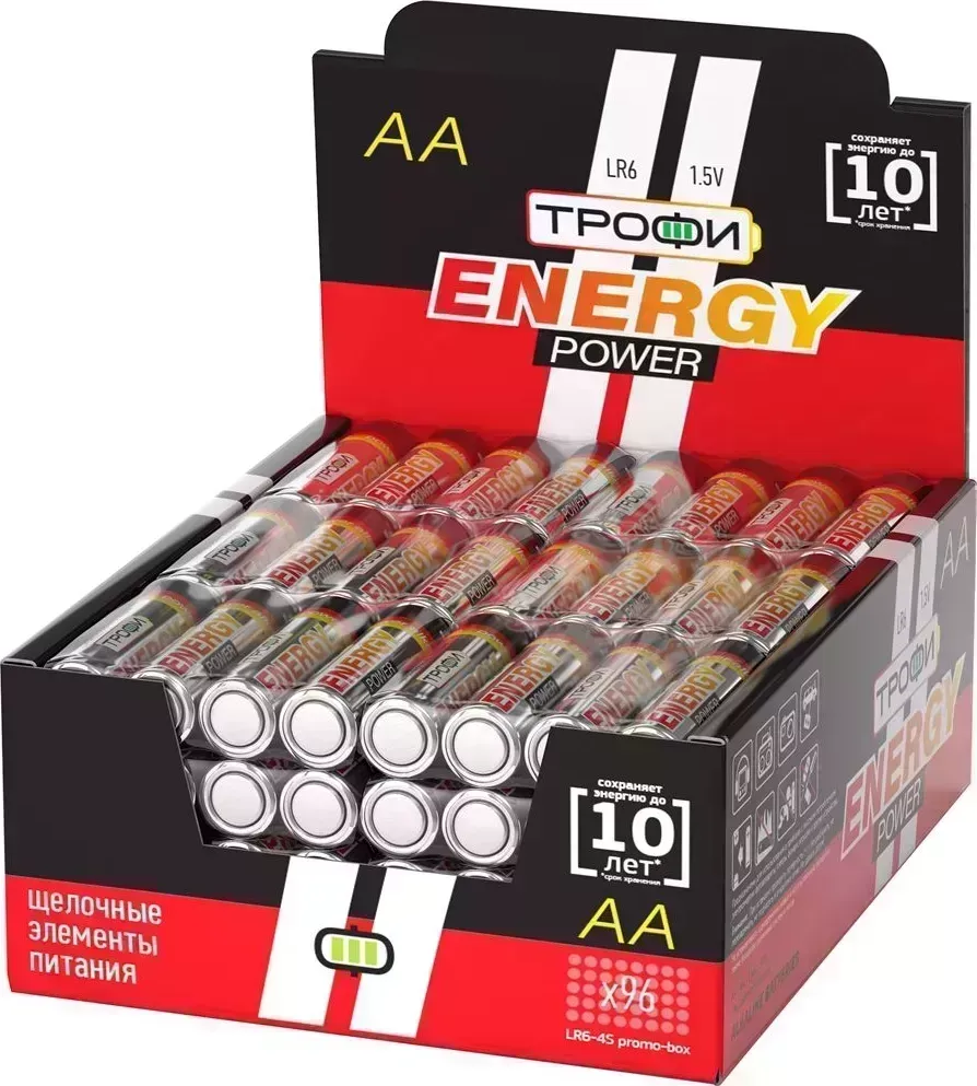 Батарейки ТРОФИ LR6-4S promo-box ENERGY POWER Alkaline