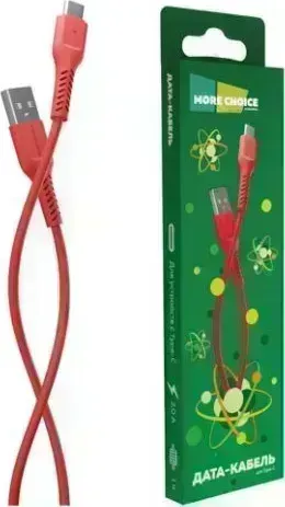 Кабель MORE CHOICE (4627151193175) K16a Дата- USB 2.0A для Type-C - 1м красный