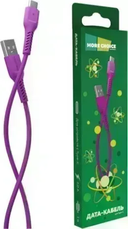 Кабель MORE CHOICE (4627151193199) K16a Дата- USB 2.0A для Type-C- 1м фиолетовый