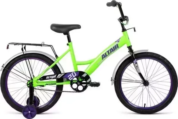 Велосипед ALTAIR KIDS 20 (20" 1 ск. рост. 13") 2022, ярко-зеленый/фиолетовый, IBK22AL20041 20 1