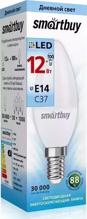 Лампа SMARTBUY (SBL-C37-12-40K-E14) C37-12W00