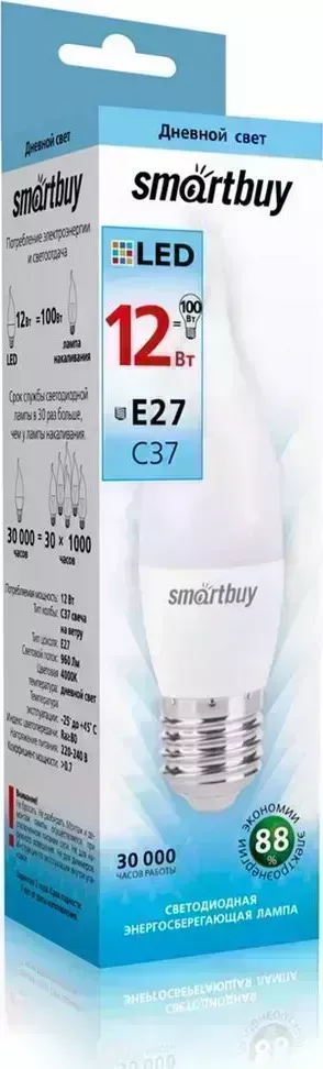 Лампа SMARTBUY (SBL-C37Can-12-40K-E27) свеча на ветру C37-12W00/E27